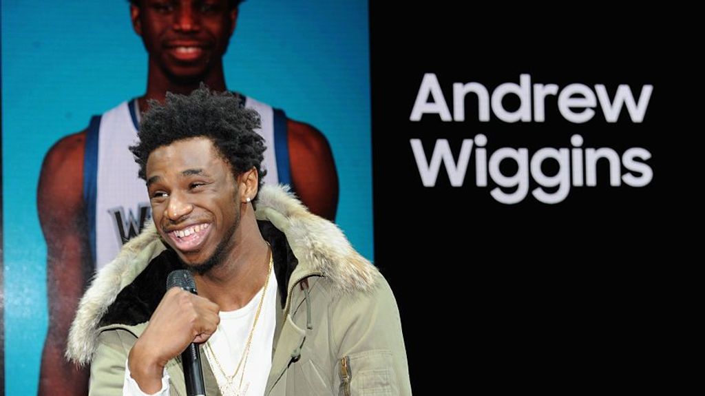 LeBron James is joined for the 2022 NBA All-Star Game by two first-time All-Stars: Ja Morant of the Memphis Grizzlies and Andrew Wiggins of the Golden State Warriors. (Sonia Recchia/Getty Images for Samsung)