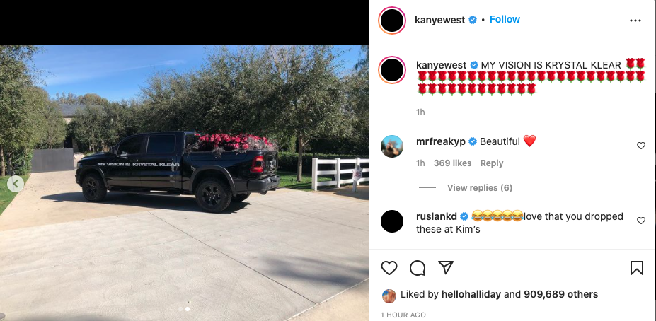 Ye desperate to get Kim Kardashian back, sends truckload of roses (photos)