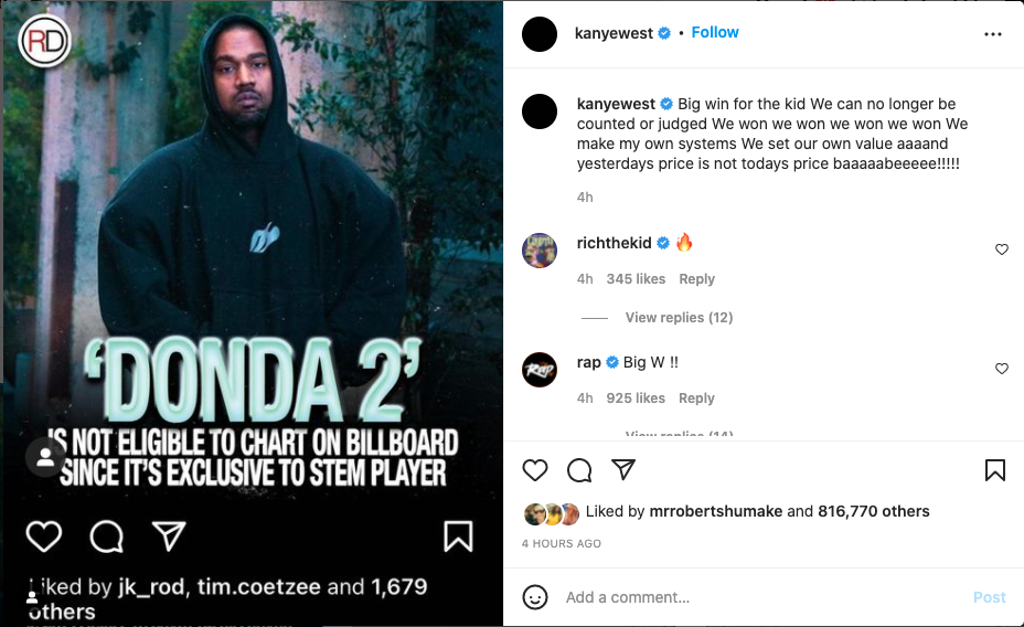 Ye sounds off after 'Donda 2' was disqualified from the Billboard charts