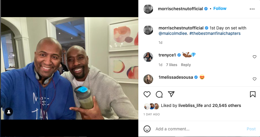 Morris Chestnut shares photos from set of 'Best Man' series