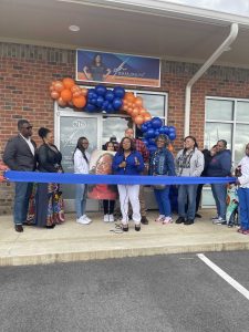 Jamie Foster Brown attends grand opening of 'DOPE Healing' in McDonough, Georgia