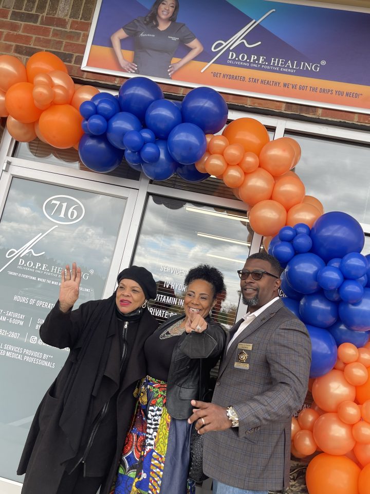 Jamie Foster Brown attends grand opening of 'DOPE Healing' in McDonough, Georgia