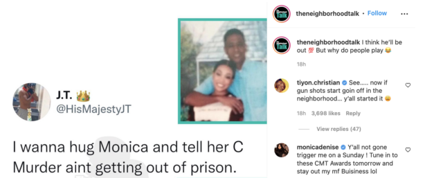 Twitter argues about Monica's visit to C-Murder in prison (photos)