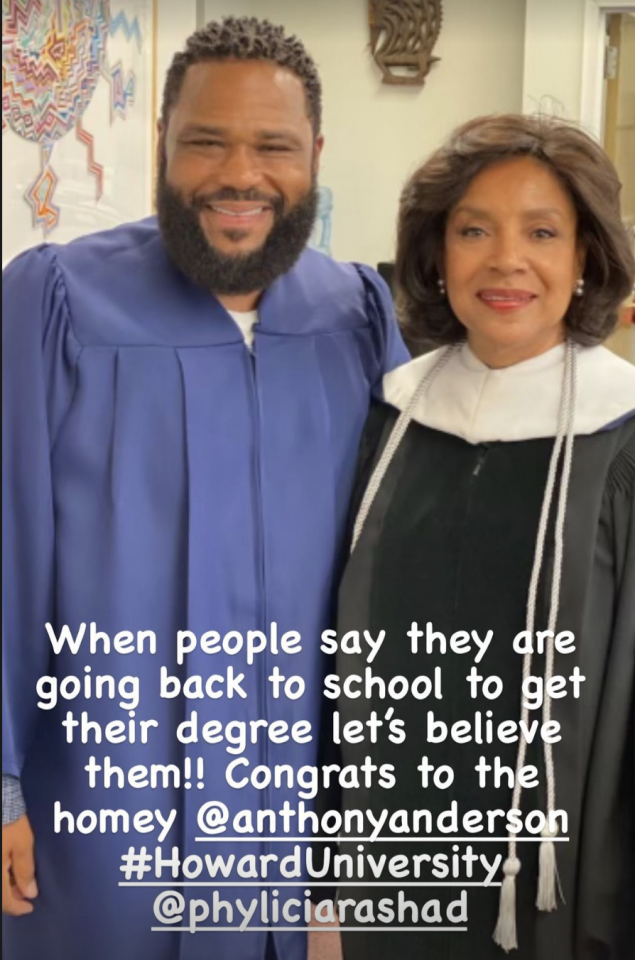 Star-studded audience watches Anthony Anderson graduate from HBCU (photos)