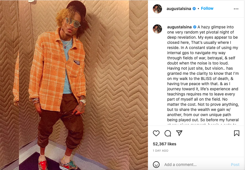 August Alsina worries fans with talk about death and trying to survive