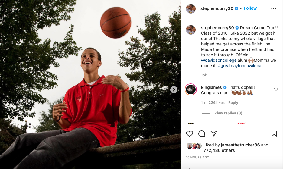 Steph Curry finally graduates from college (photo)