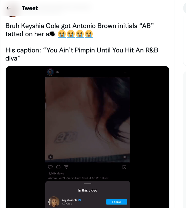 Keyshia Cole Addressees 'Harsh' Antonio Brown Instagram Drama