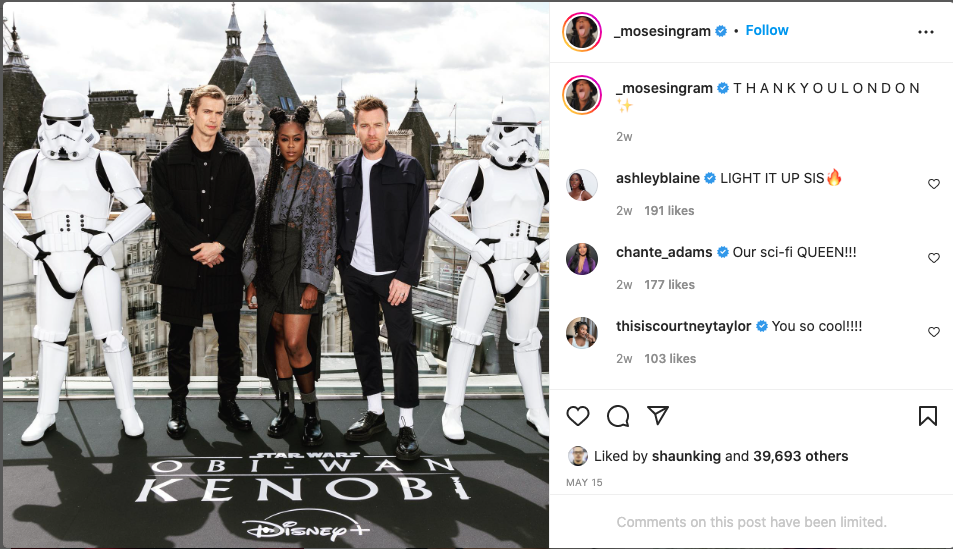 Star Wars' defends 'Kenobi' star Moses Ingram from racist hate