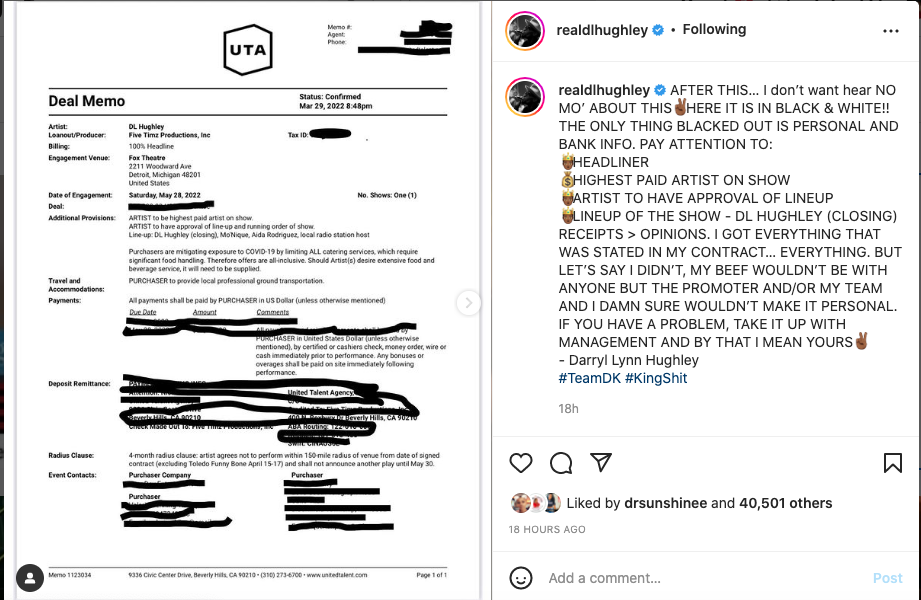 Mo'Nique shows alleged receipts to prove that D.L. Hughley lied to her (photos)