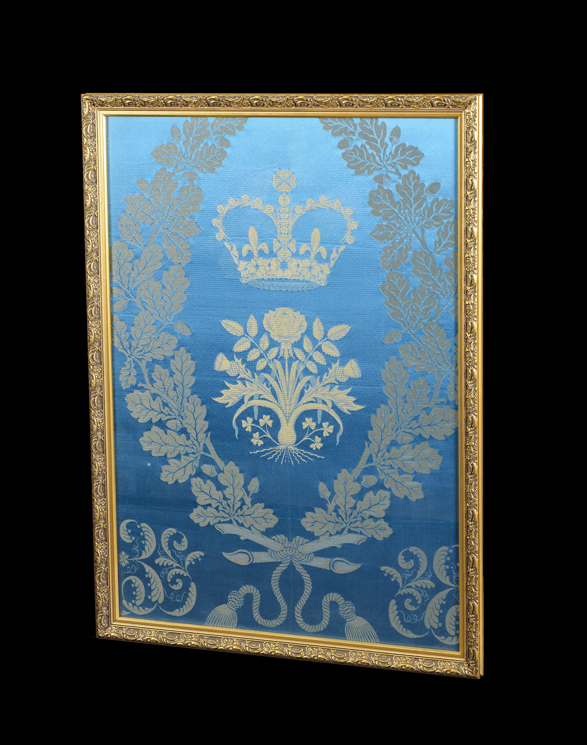A silk panel commissioned to hang in Westminster Abbey for Queen Elizabeth II’s Coronation in 1953 has sold for four times its estimate. (Matthew Newby/Zenger)