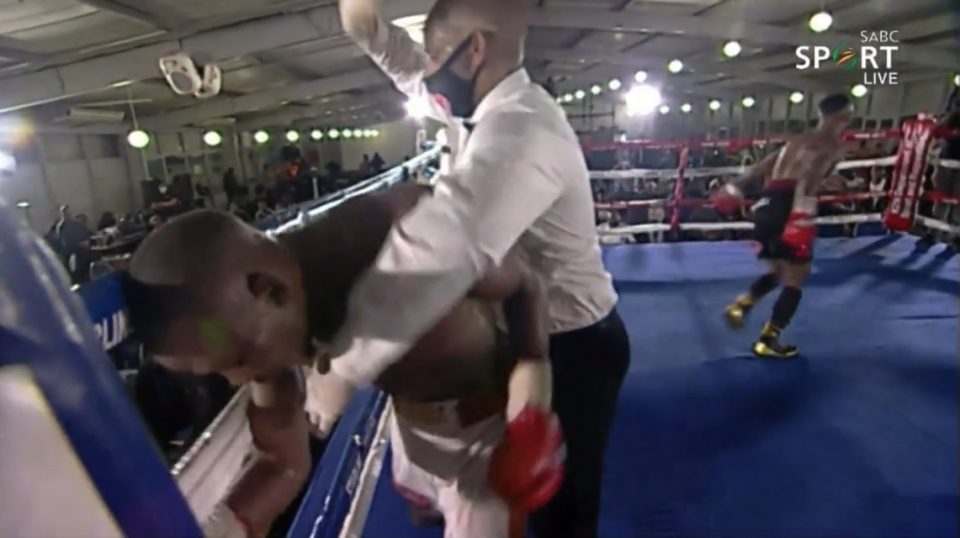 Boxer starts fighting invisible man during title match (video)