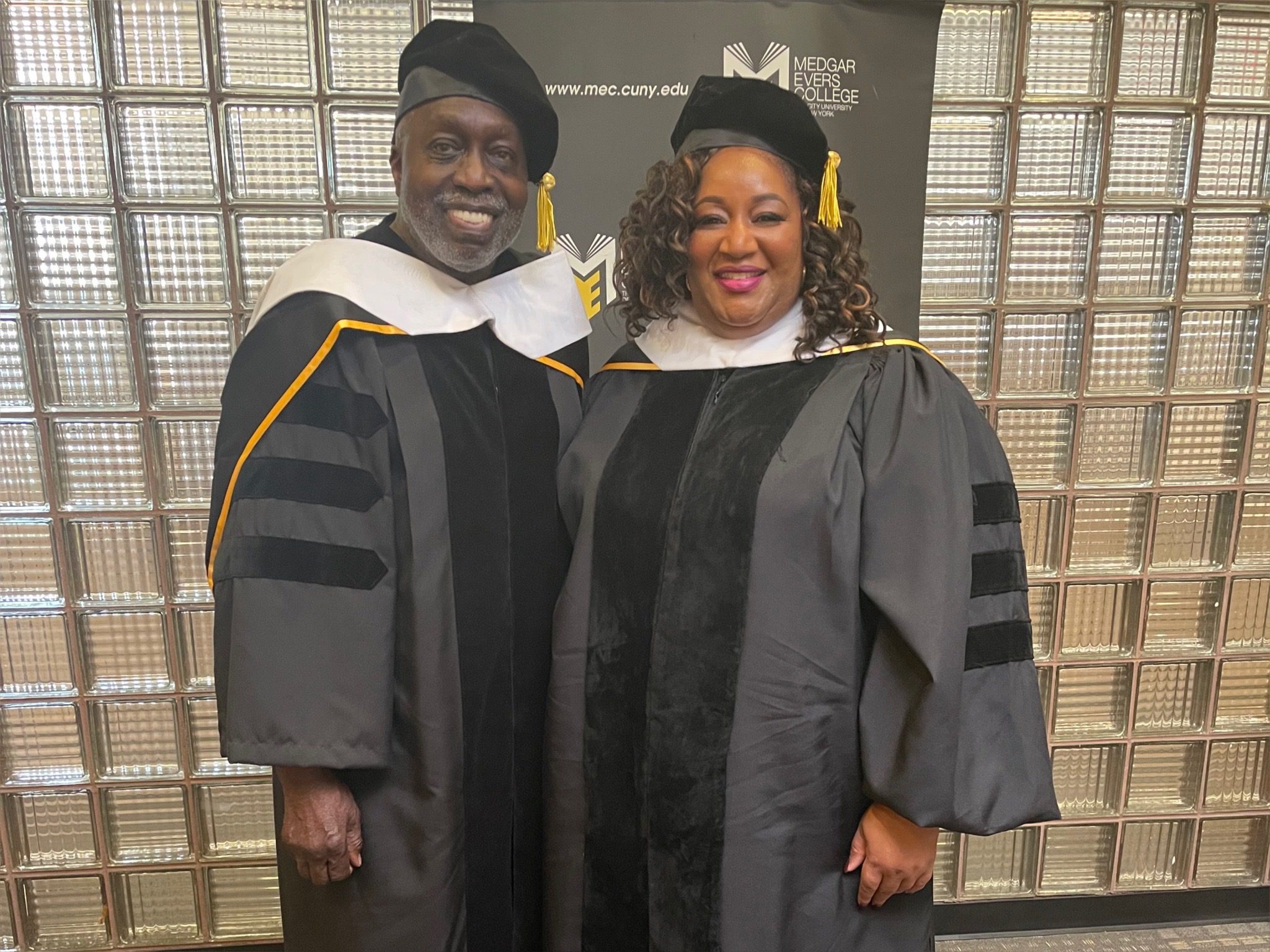 NBA legend Earl 'The Pearl' Monroe and Sandra L. Richards, managing director and head of Morgan Stanley's Global Sports and Entertainment Division, receive honorary degrees