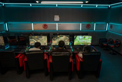 People play online video games in a game arcade on September 11, 2021 in Beijing, China. (Photo by Andrea Verdelli/Getty Images)