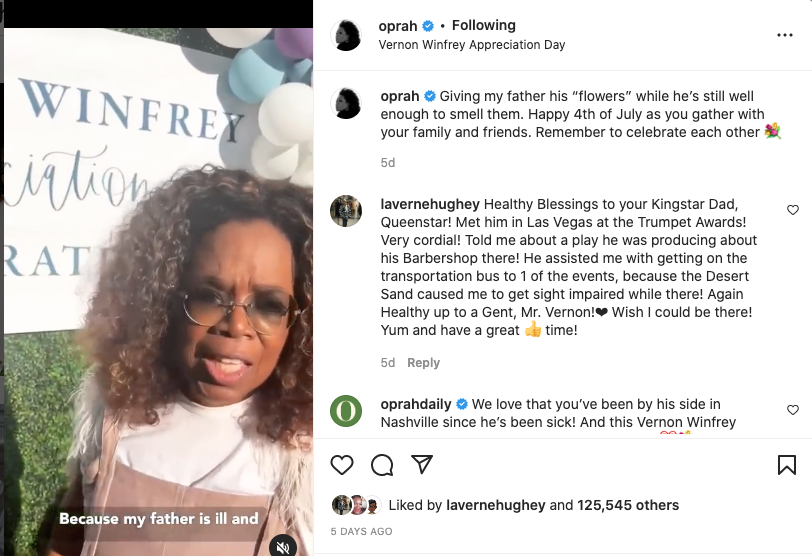 Oprah Winfrey's father dies at 89