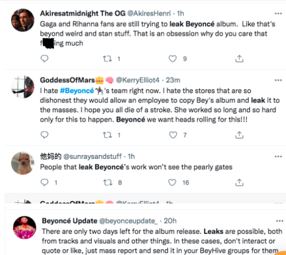 Beyoncé's album leaked early and her fans are outraged