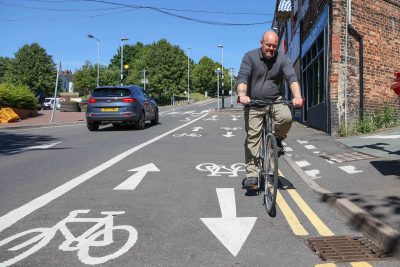 A resident has hit out at a council for closing a road for a month and building a 20ft cycle lane - which he says is just glorified lay-by. (Anita Maric, SWNS/Zenger)