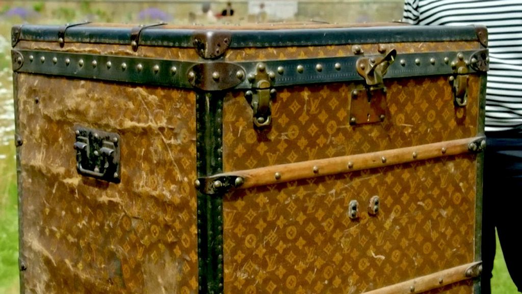 A rare 100-year-old piece of Louis Vuitton luggage is being sold at auction on Saturday, July 30, 2022. The case was originally bought in 1984 for $14 and is now worth more than $5,000. (Steve Chatterley, SWNS/Zenger)