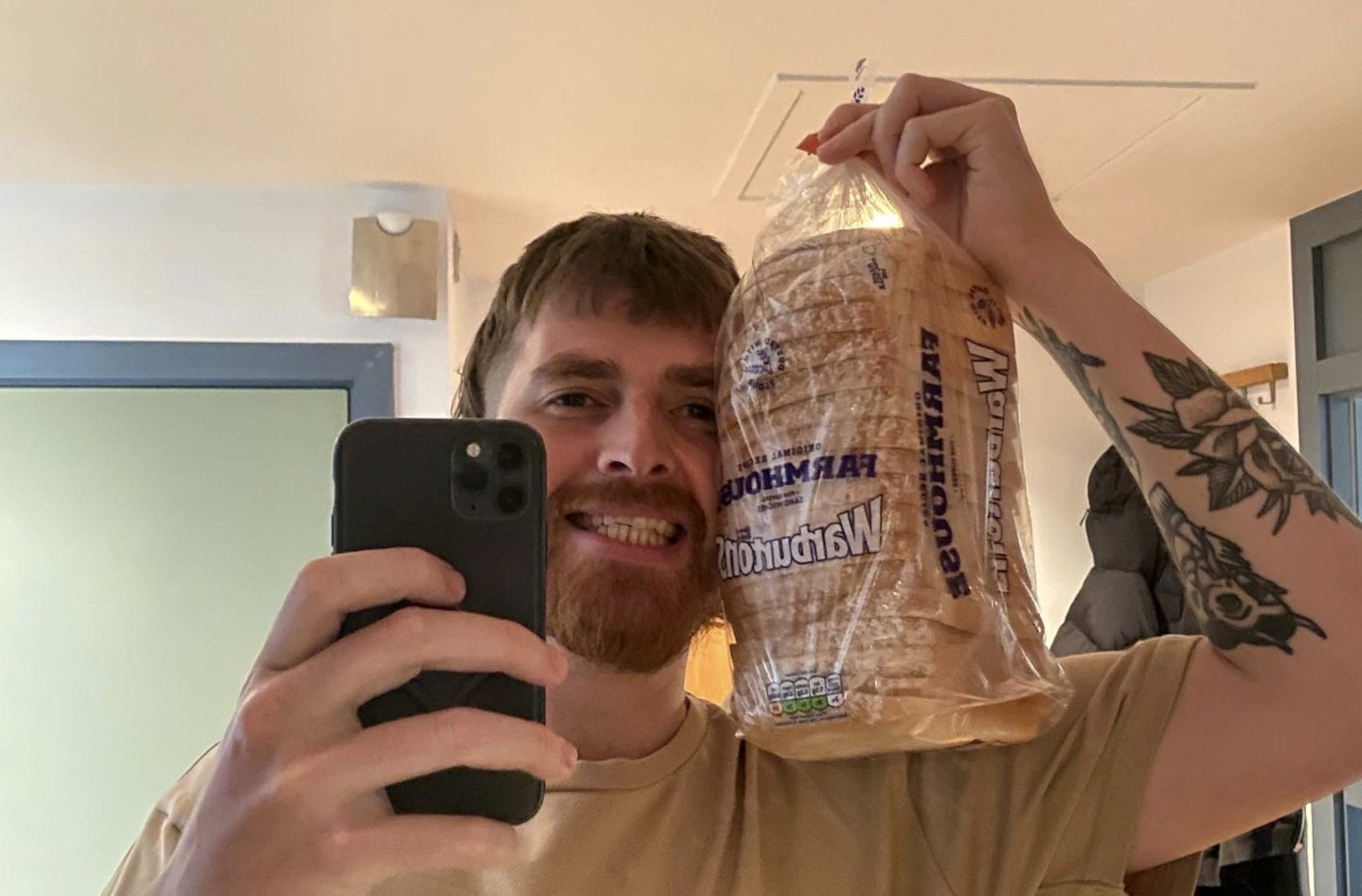 Christopher Gribben, who claims is the 'king of sandwiches' poses in an undated photo. Gribben tastes utterly bizarre combinations - like Pot Noodle and Doritos - and has never been afraid to experiment with unusual flavors. (Christopher Gribbin,SWNS/Zenger)