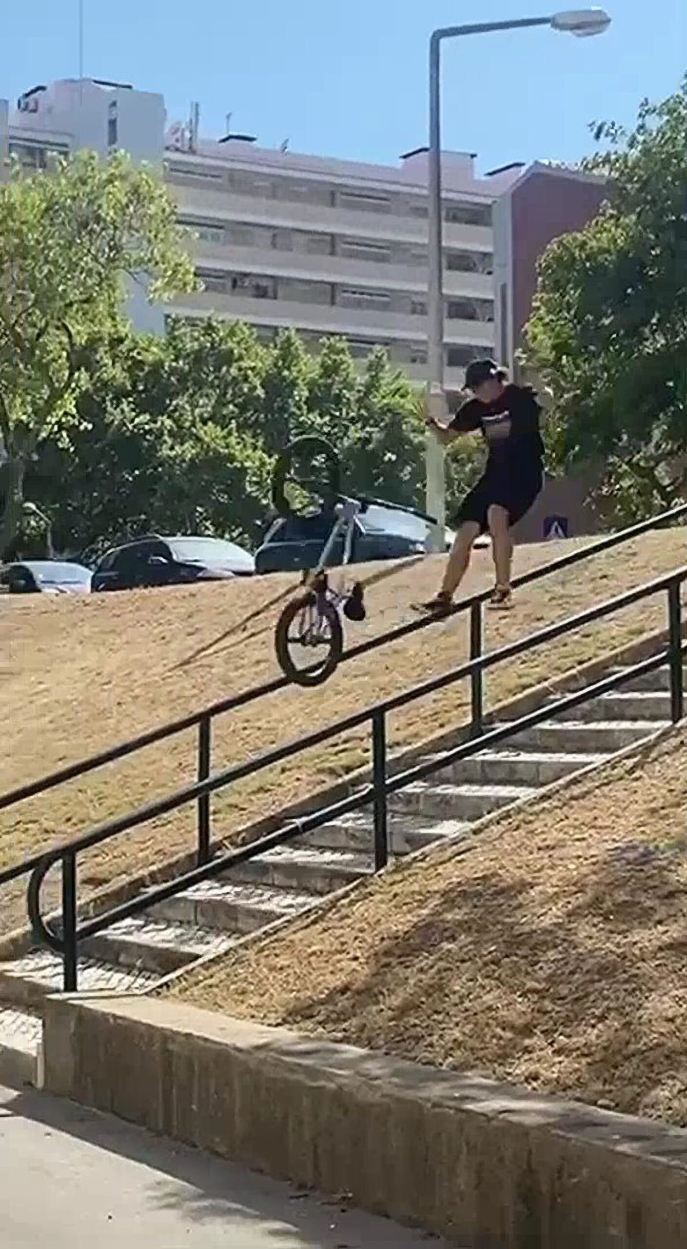 Duarte Abrantes, 17, fails BMX stunt and experiences by far his worst injury, in Lisbon, Portugal on Saturday, July 9, 2022. In spite of the accident, Duarte stated he still had a great time at the BMX jam.  (@kiko_bmx_/Zenger)