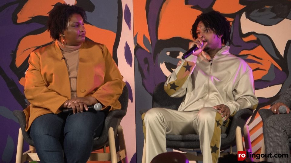 Stacey Abrams explains to 21 Savage why she's against using lyrics in court