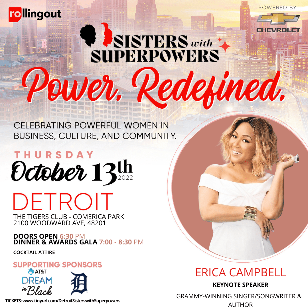 Erica Campbell and Deborah Joy Winans headline 'Sisters with Superpowers' in Detroit on Oct. 13 @ 6:30pm ET at the Tigers Club