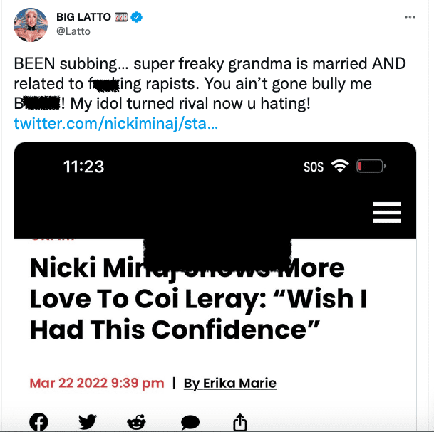 Nicki Minaj and Latto embroiled in fierce Twitter battle