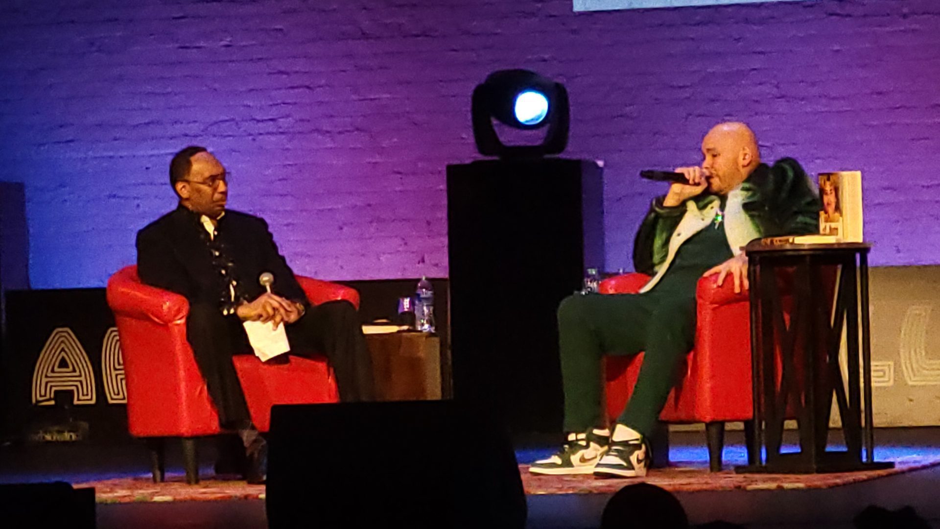 Fat Joe discusses his memoir with Stephen A, Smith. (Photo by Derrel Jazz Johnson for rolling out)