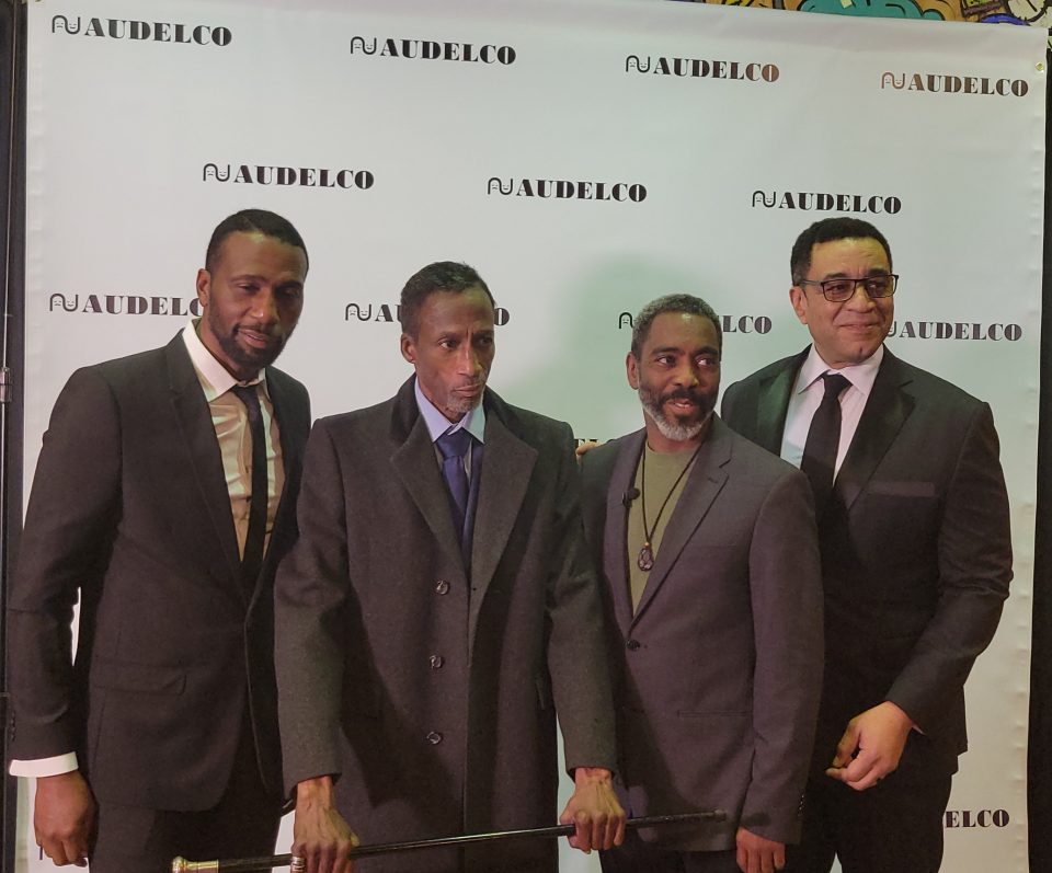 Actors Leon, Michael Wright, Tico Wells, and Harry Lennix at the 50th annual Audelco Awards. (Photo by Derrel Jazz Johnson for rolling out)