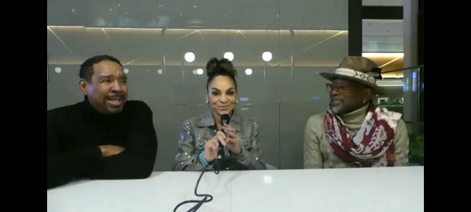 Actors Dorien Wilson, Jasmine Guy, and TC Carson discuss the BET holiday film 'A Wesley Christmas'. (Photo by Derrel Jazz Johnson for rolling out)