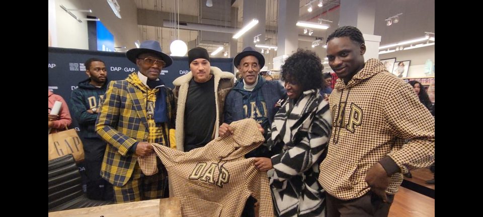Dapper Dan and crew at the #DapGap event at the Gap store in Harlem. (Photo by Derrel Jazz Johnson for rolling out)