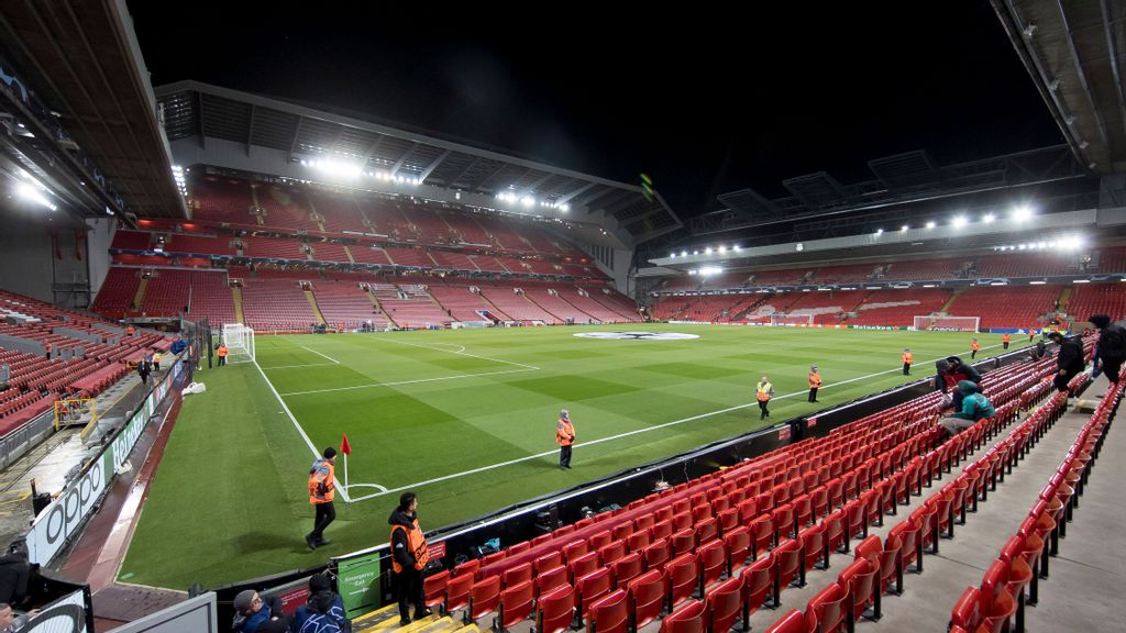 View inside the stadium prior to the UEFA Champions League group A match between Liverpool FC and SSC Napoli at Anfield on November 1, 2022 in Liverpool, United Kingdom. brPhoto by Stephen Welsh/DeFodi Images via Getty Images