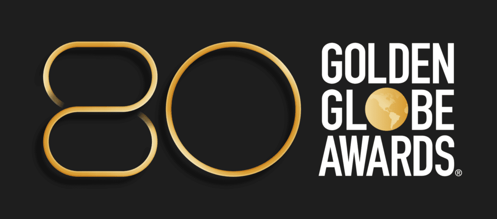 Image of the 80th Annual Golden Globes Awards logo. It will be hosted by George Lopez and her daughter Mayan on January 10, 2023, at the Beverly Hilton in Beverly Hills, California. GOLDEN GLOBES/LATINHEAT