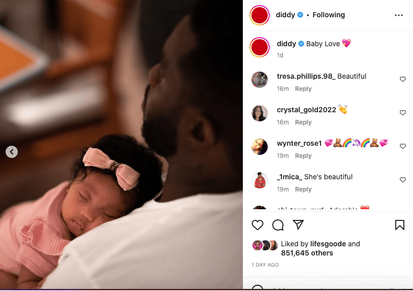 Diddy Finally Shows Face Of Newborn Photo 