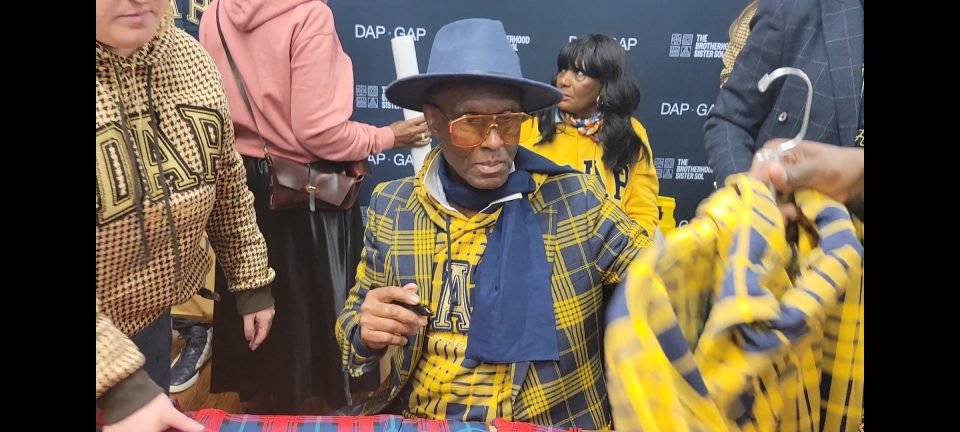 Dapper Dan at the Gap store in Harlem. (Photo by Derrel Jazz Johnson for rolling out)
