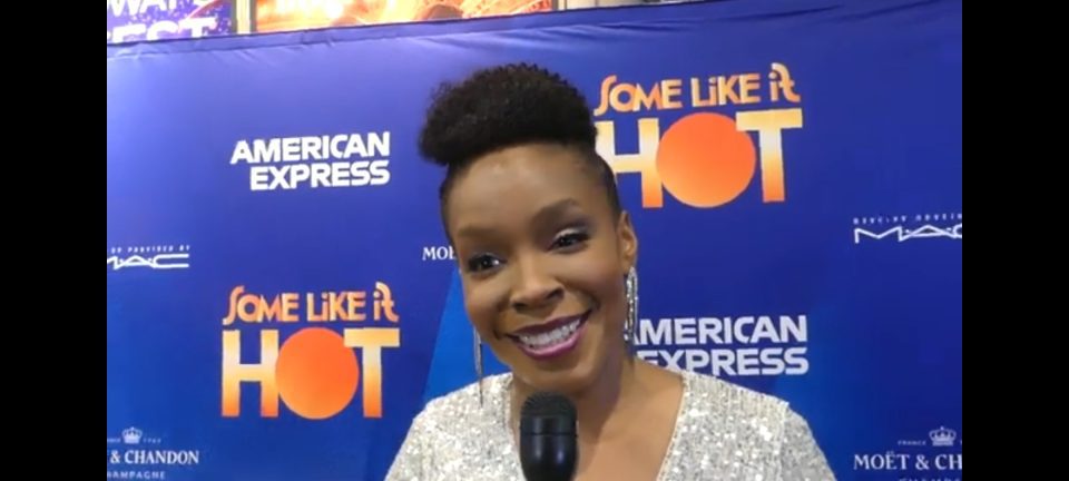 Amber Ruffin on the red carpet on opening night of the musical she co-wrote, 'Some Like It Hot' (Photo by Derrel Jazz Johnson for rolling out)