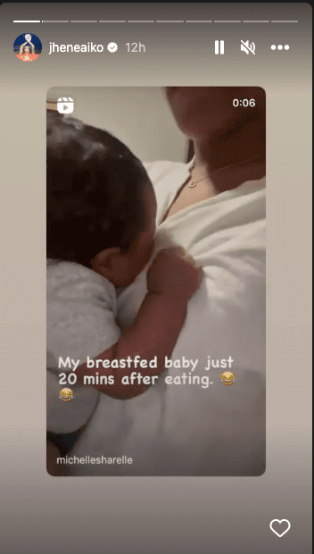 Jhene Aiko gives a peek of baby while breastfeeding (video)