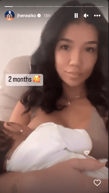 Jhene Aiko gives a peek of baby while breastfeeding (video)