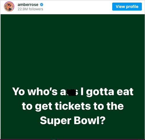Amber Rose offers to toss salads for Super Bowl tickets; celebs respond