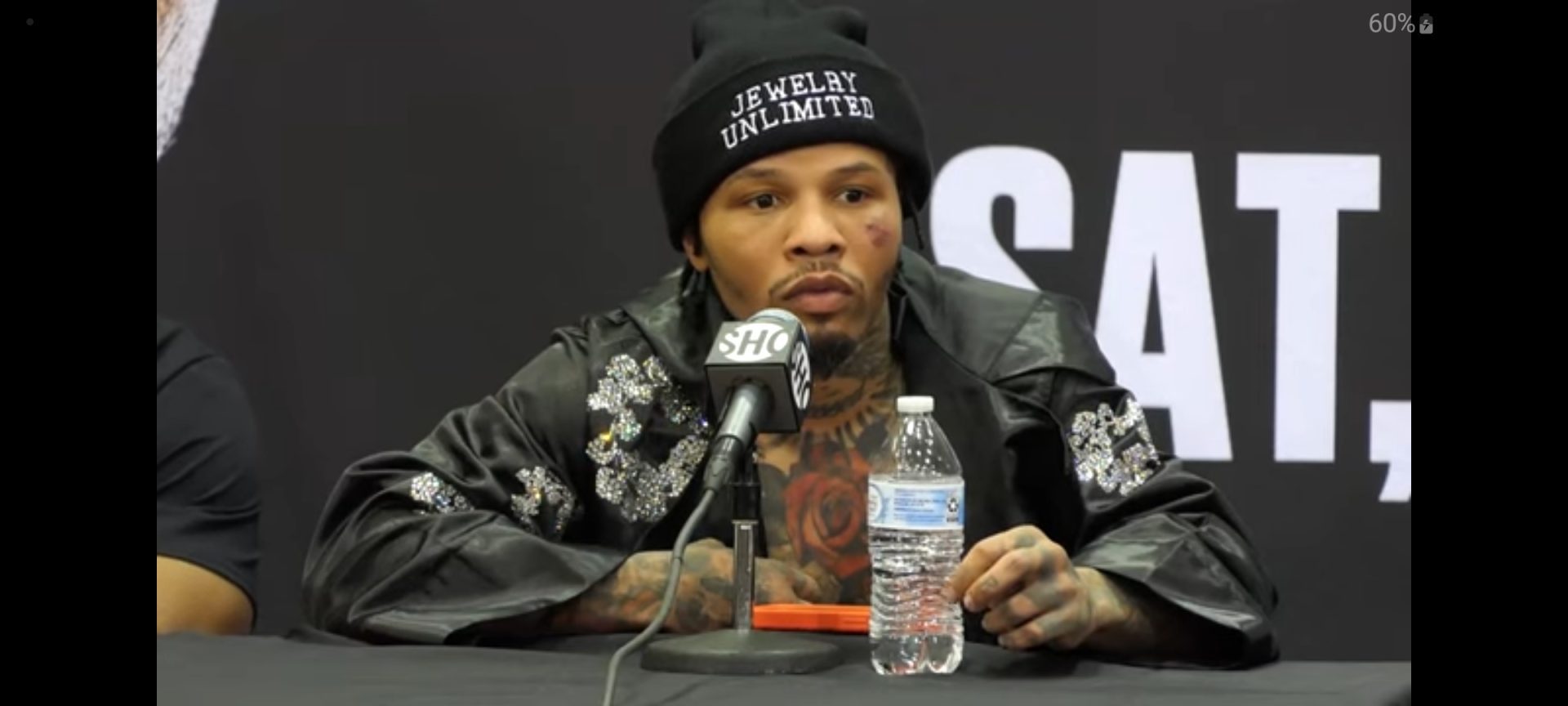 Gervonta Davis speaks to the media. (Photo by Derrel Jazz Johnson for rolling out)