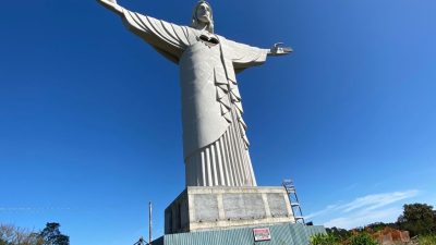 The statue of Christ Protector is considered the largest Catholic sculpture in the world. The statue was completed in 2022. LUCIANO NAGEL/ZENGER NEWS