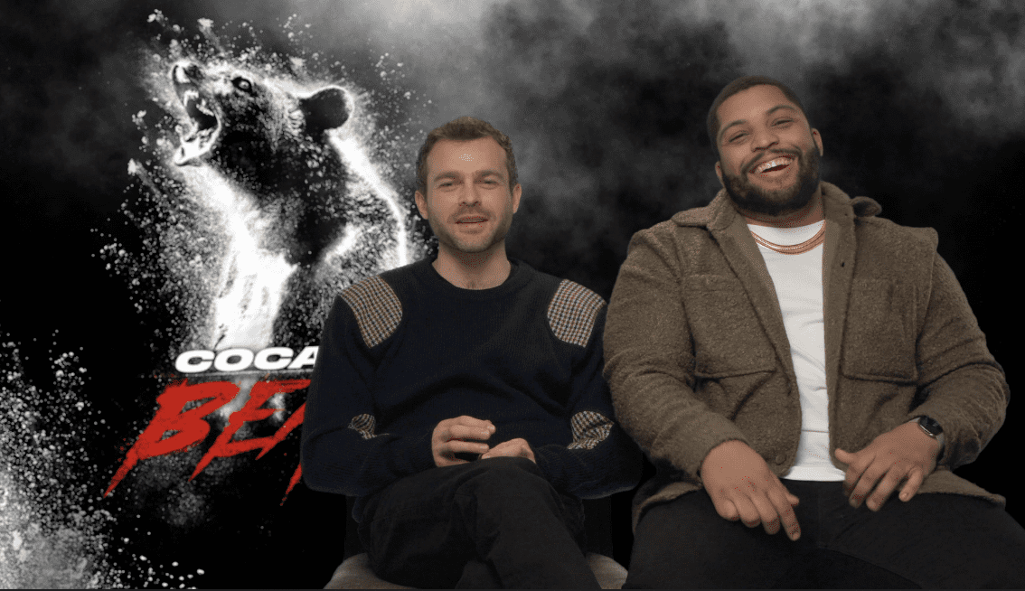 Cocaine Bear Alden Ehrenreich and O’Shea Jackson Jr.