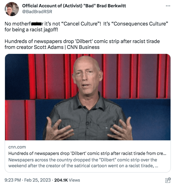 Cartoonist Scott Adams canceled after calling Blacks a 'hate group' (video)