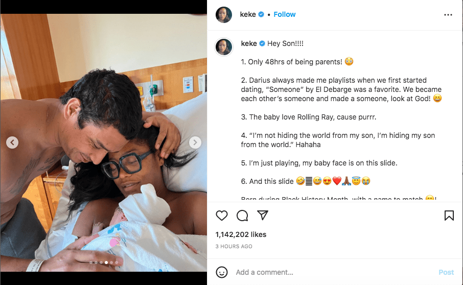 Keke Palmer gives birth, shows off infant and shares name (photos)