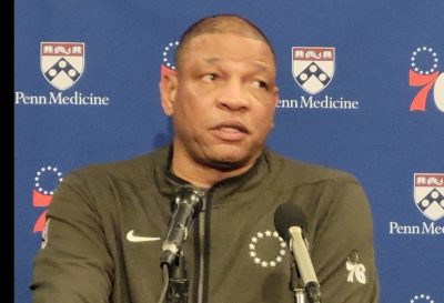 Philadelphia 76ers head coach Doc Rivers. (Photo by Derrel Jazz Johnson for rolling out.)