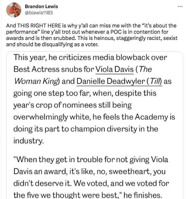 Anonymous Oscar voter told Viola Davis to 'sit down, shut up and relax'