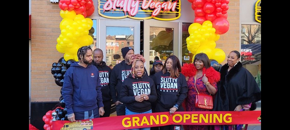 Pinky Cole opens her Slutty Vegan location in Harlem. (Photo by Derrel Jazz Johnson.)