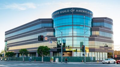 General views of the Writers Guild of America West on December 02, 2020, in Hollywood, California. Concerns in the industry have been the use of ChatGPT that could put writers out of work. AARONP/BENZINGA