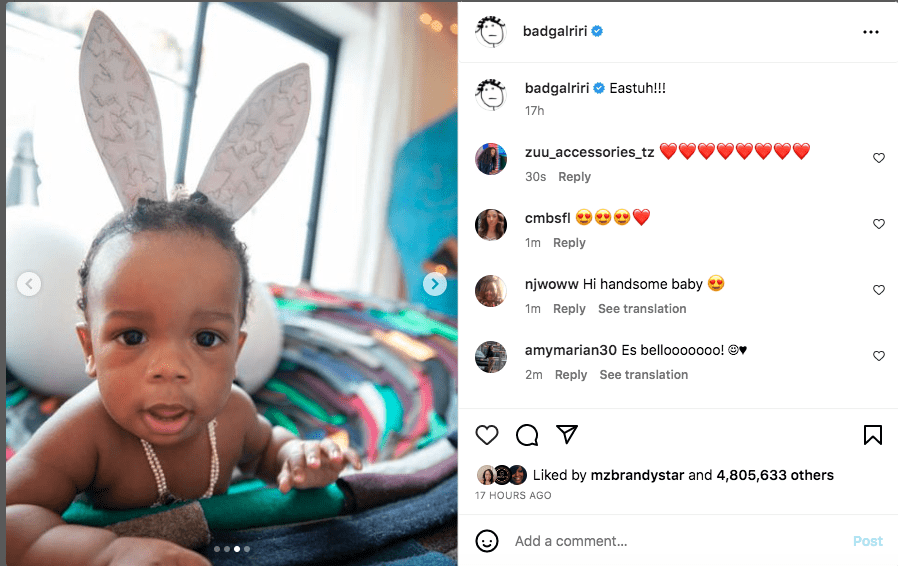 Rihanna's son sports diamonds and pearls for the holiday (photo)