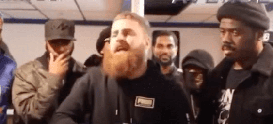 White rapper punched hard for spitting the N-word during battle (video)