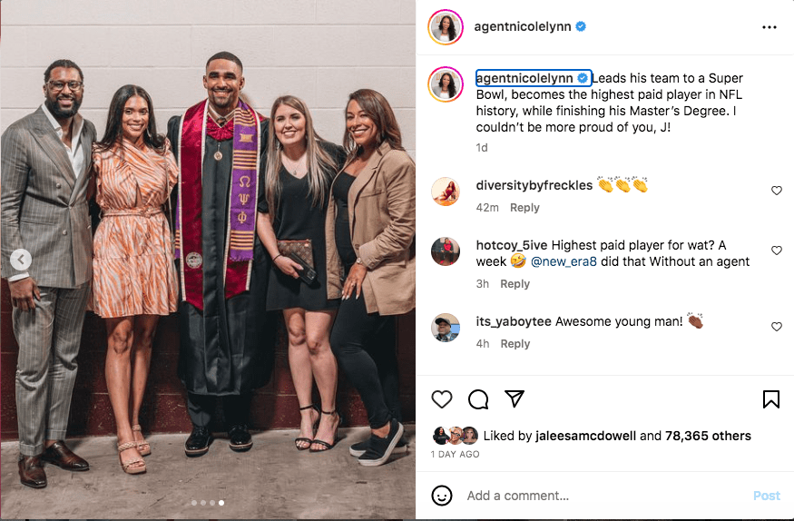 Super Bowl quarterback Jalen Hurts earns master's degree